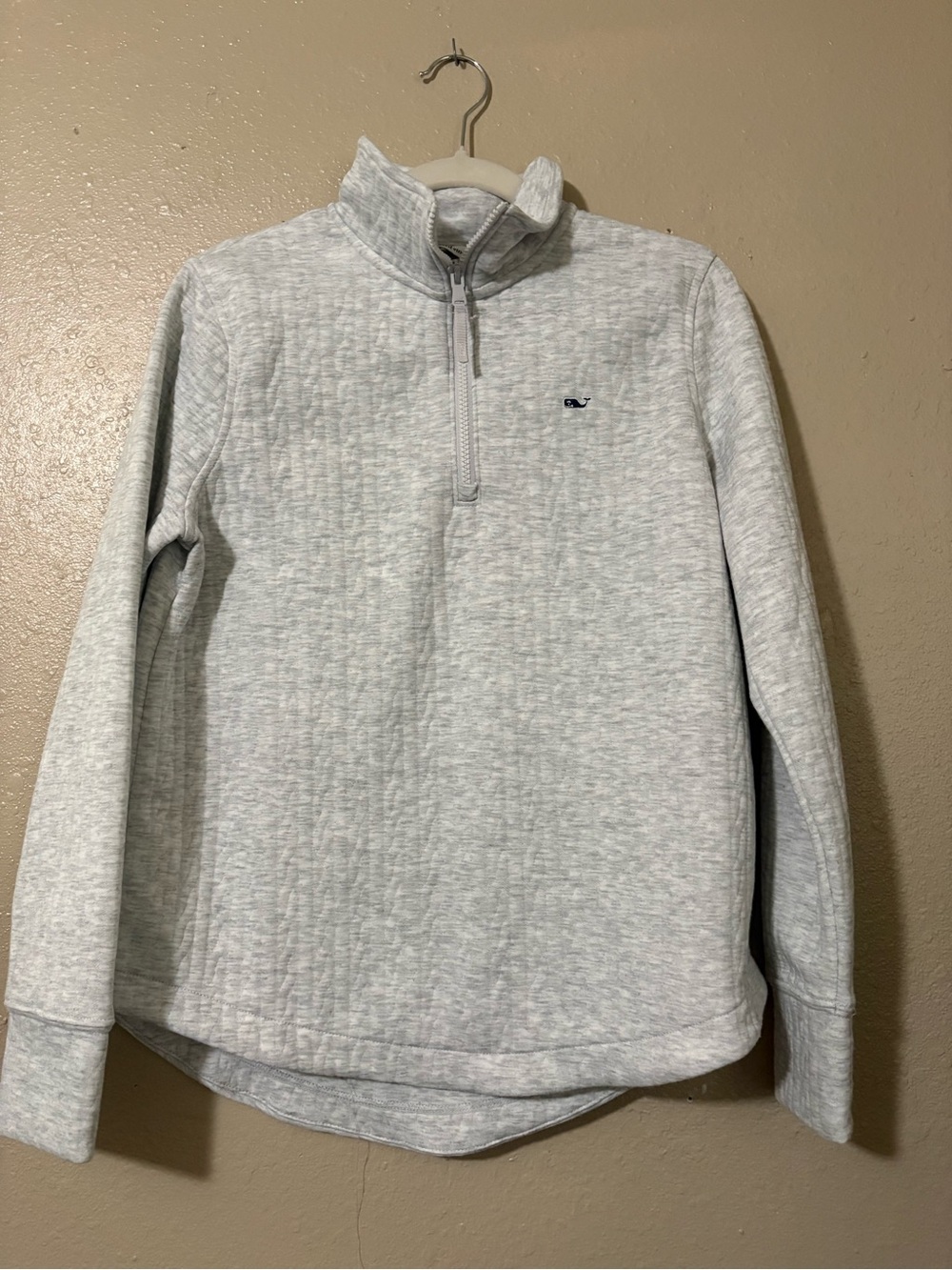 Vineyard Vines Men’s Heather Light Gray Quarter-Zip Sweater